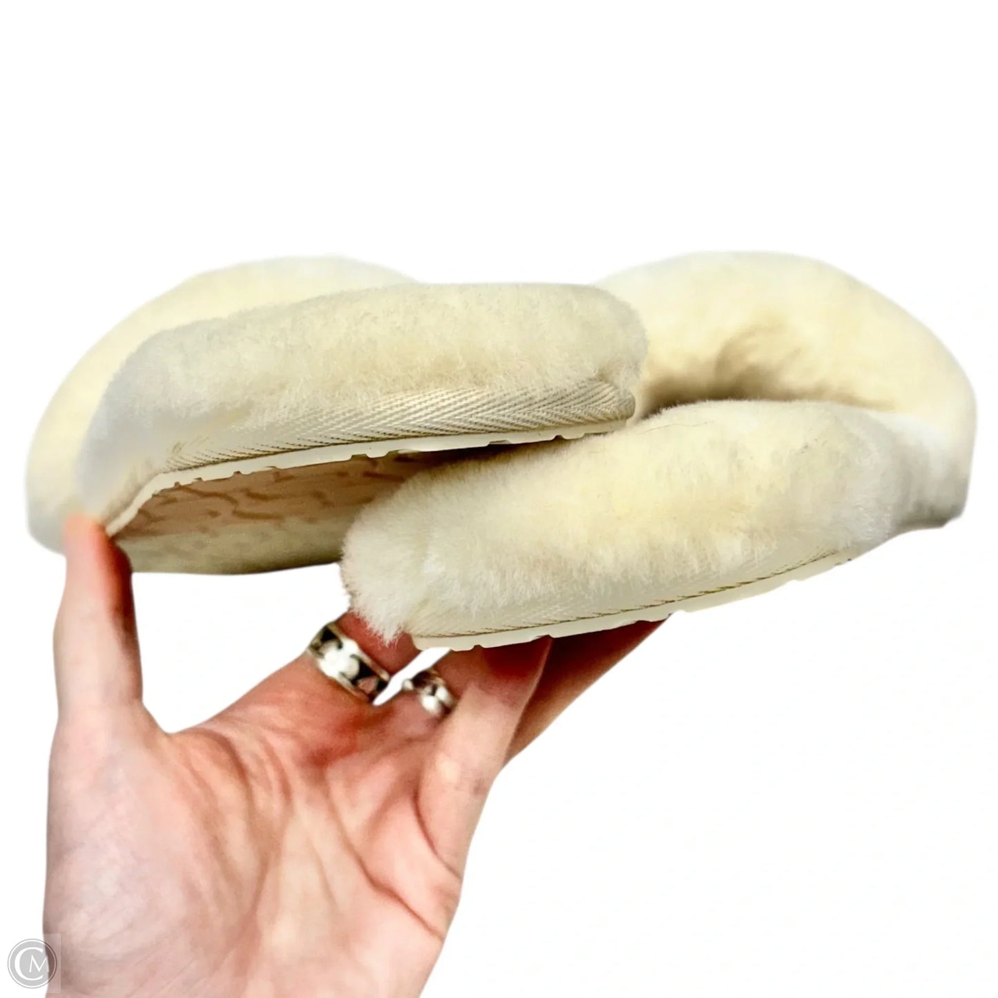 Slippers Designer By Ugg In Cream, Size: 9