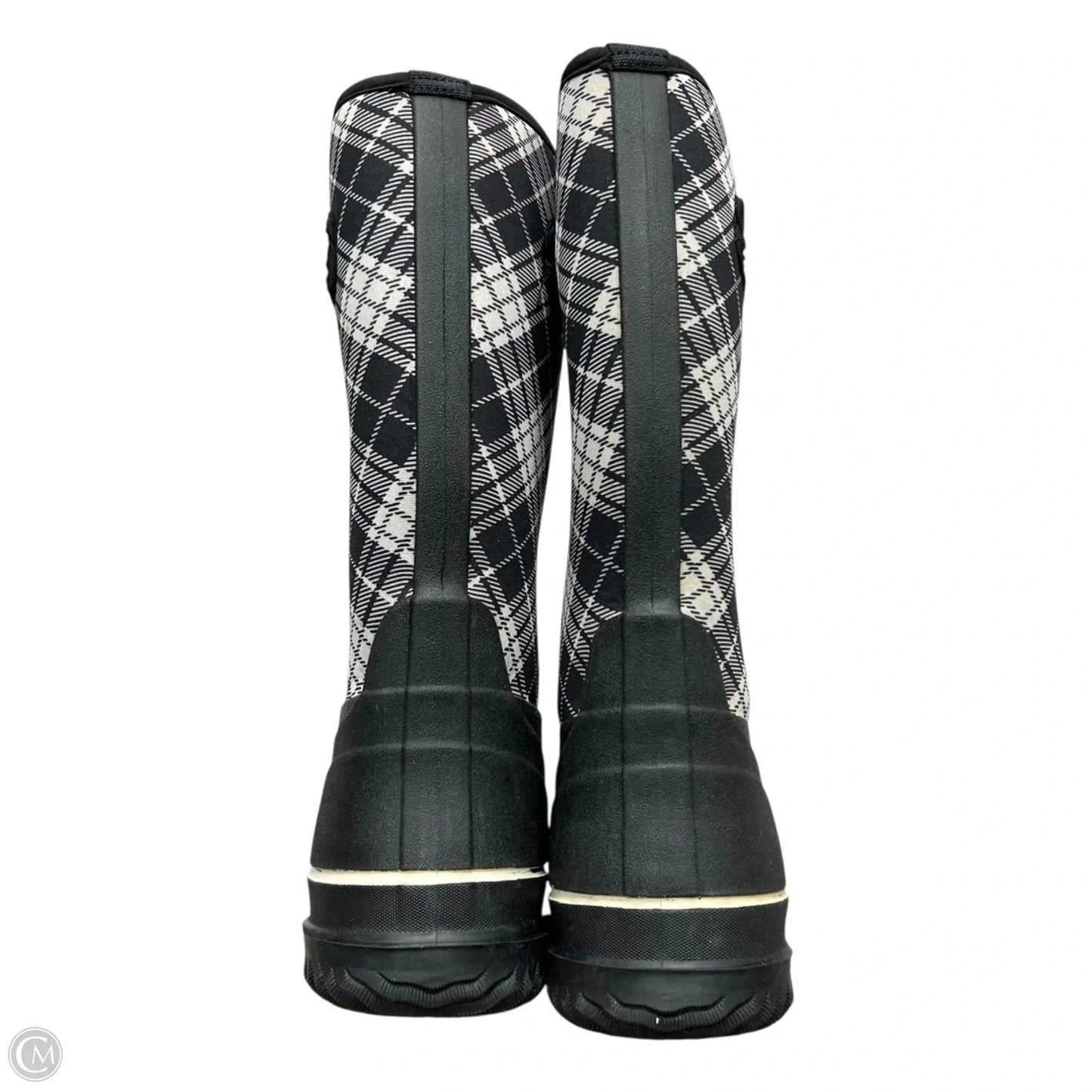 Boots Rain In Black & White, Size: 6