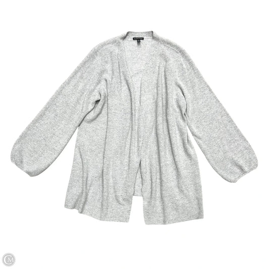 Sweater Cardigan By Eileen Fisher In Silver, Size: Xl
