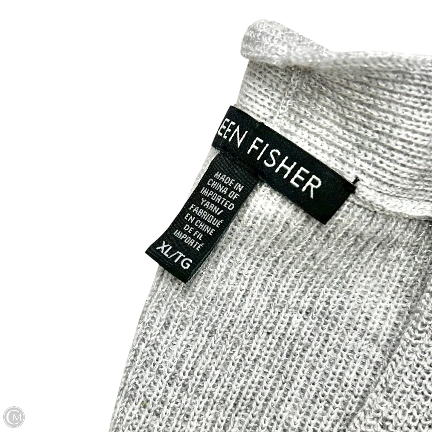 Sweater Cardigan By Eileen Fisher In Silver, Size: Xl