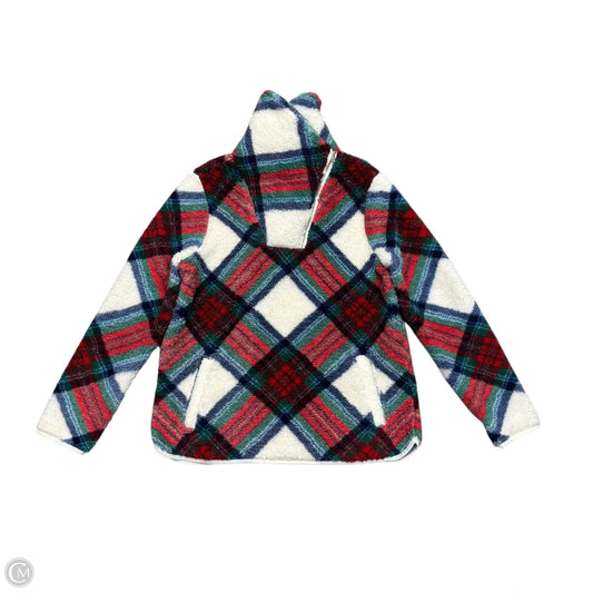 Jacket Fleece By Talbots In Green & Red, Size: M