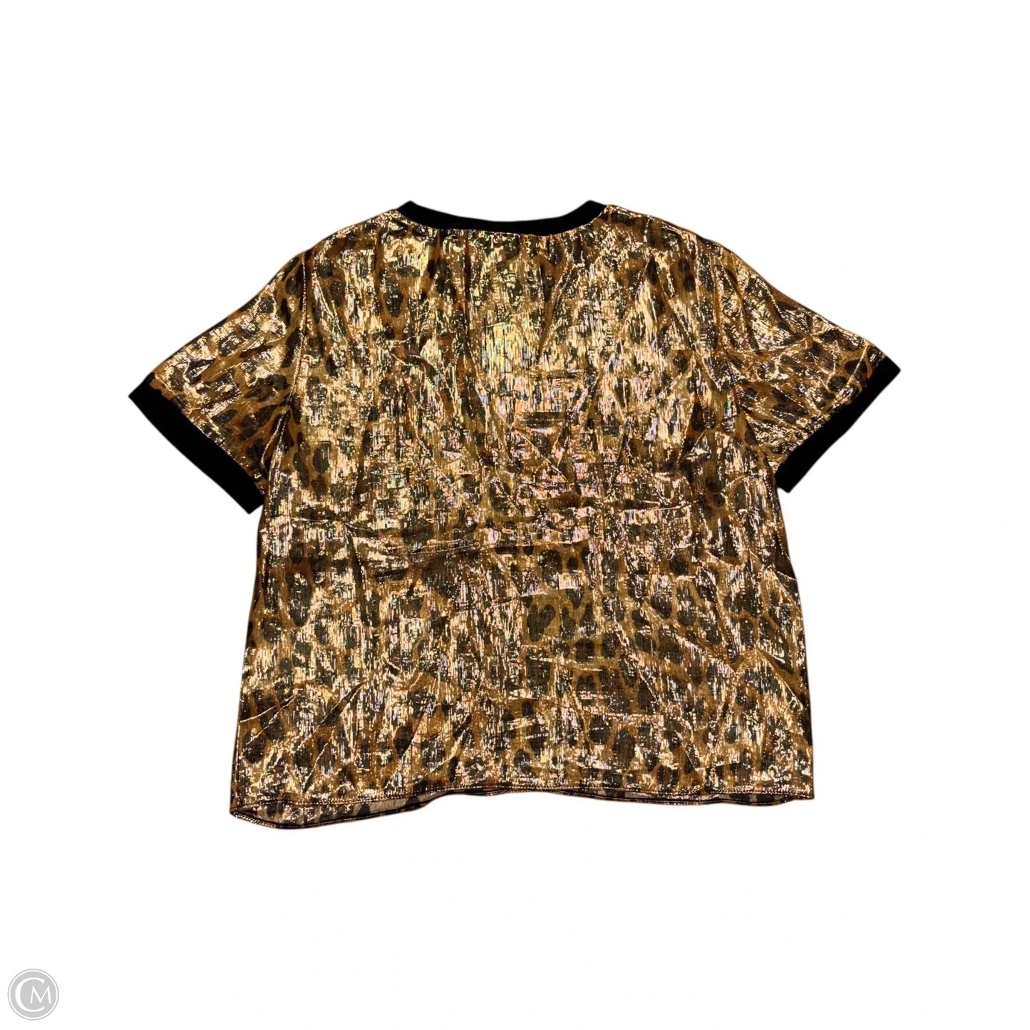 Top Short Sleeve Designer By Alice + Olivia In Leopard Print, Size: M