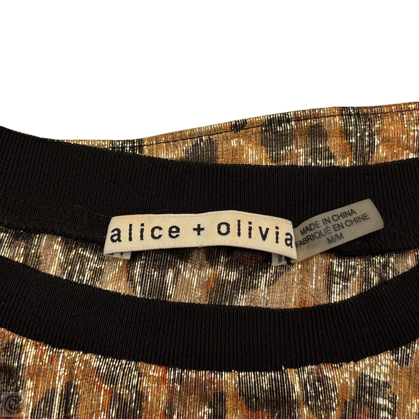 Top Short Sleeve Designer By Alice + Olivia In Leopard Print, Size: M