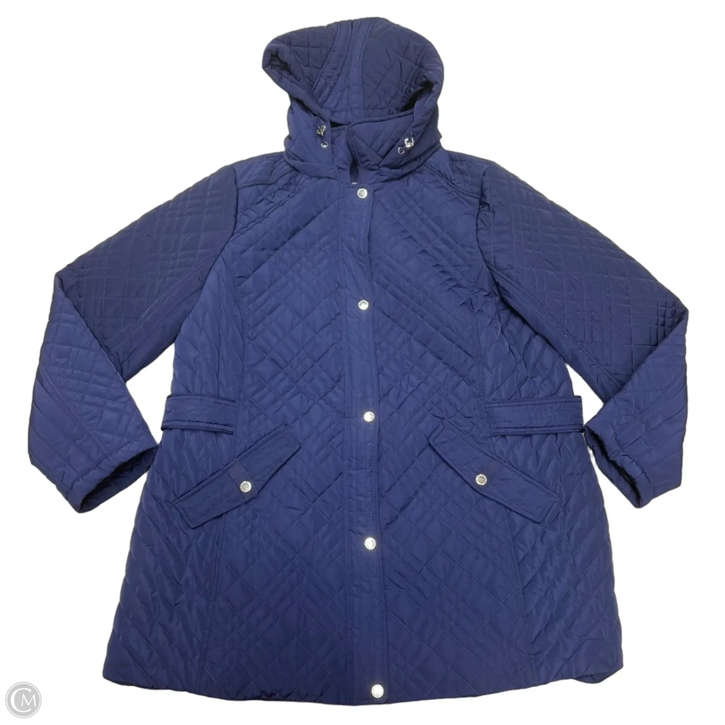 Coat Puffer & Quilted By Jones New York In Navy, Size: 0x