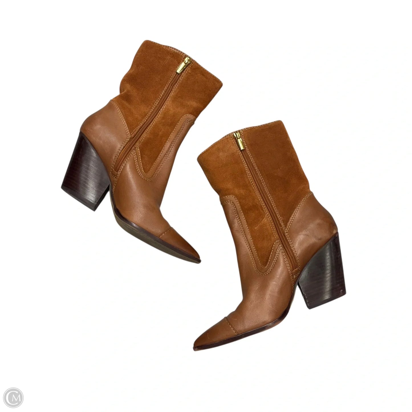 Boots Mid-calf Heels By Vince Camuto In Tan, Size: 7.5