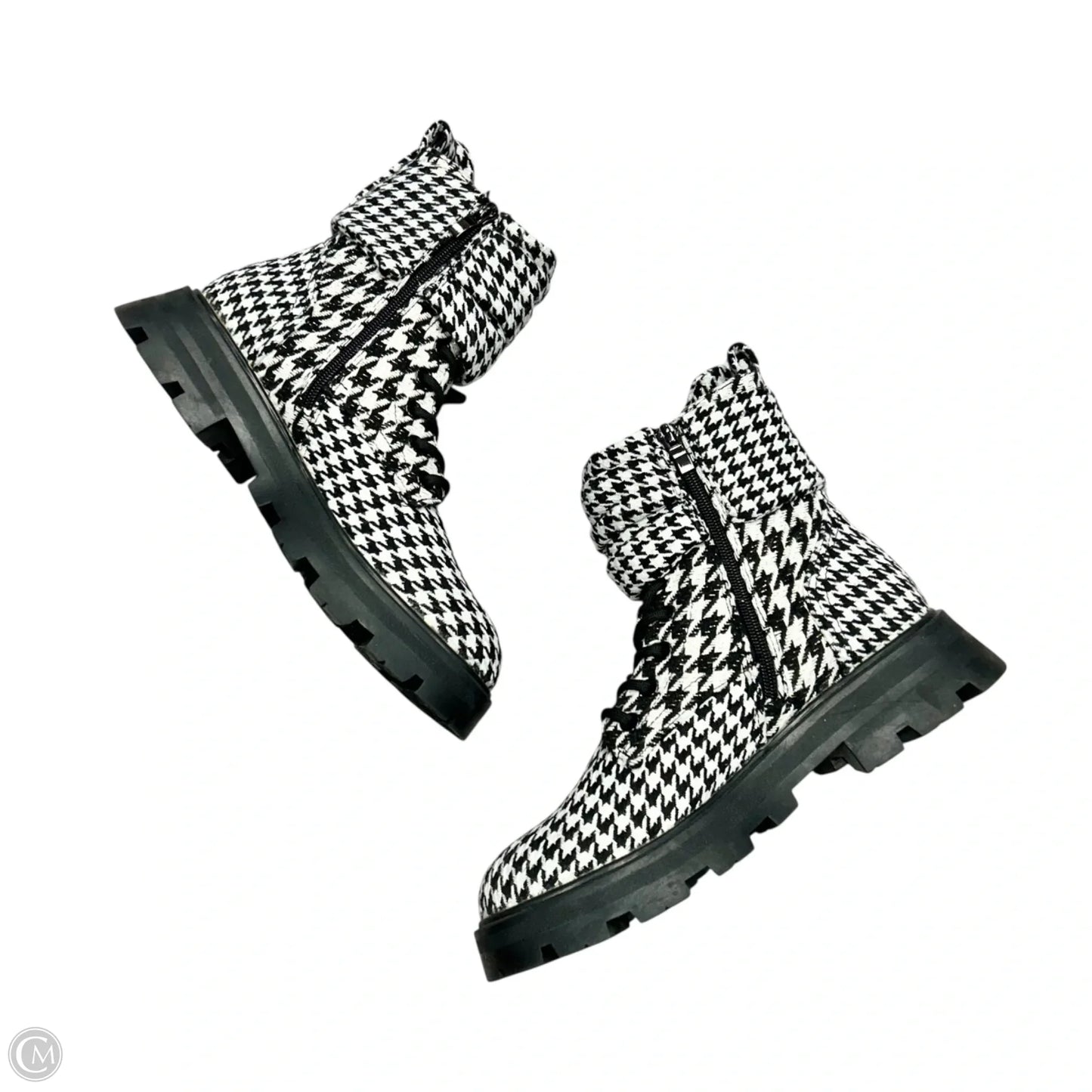 Boots Combat By Betsey Johnson In Black & White, Size: 8.5