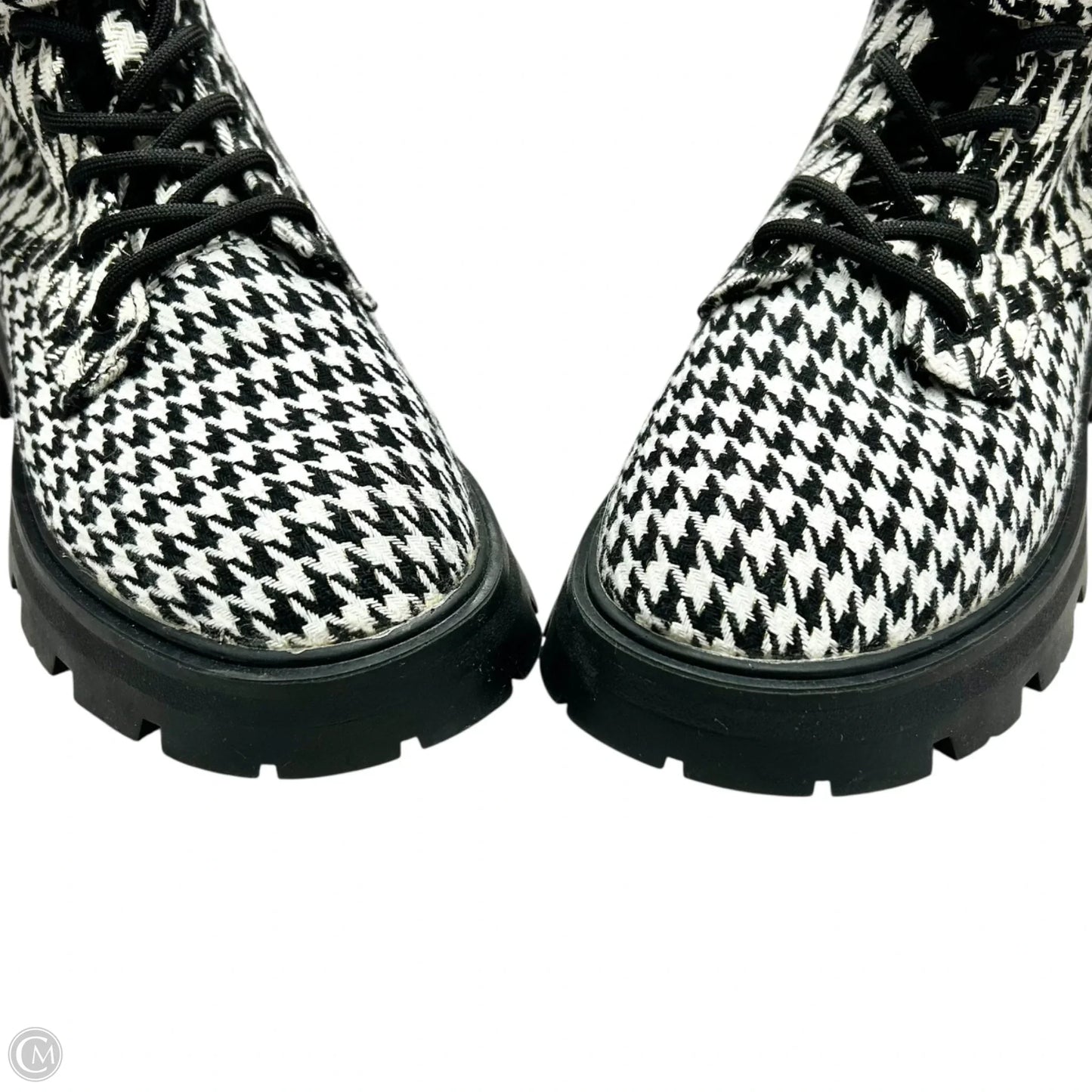 Boots Combat By Betsey Johnson In Black & White, Size: 8.5