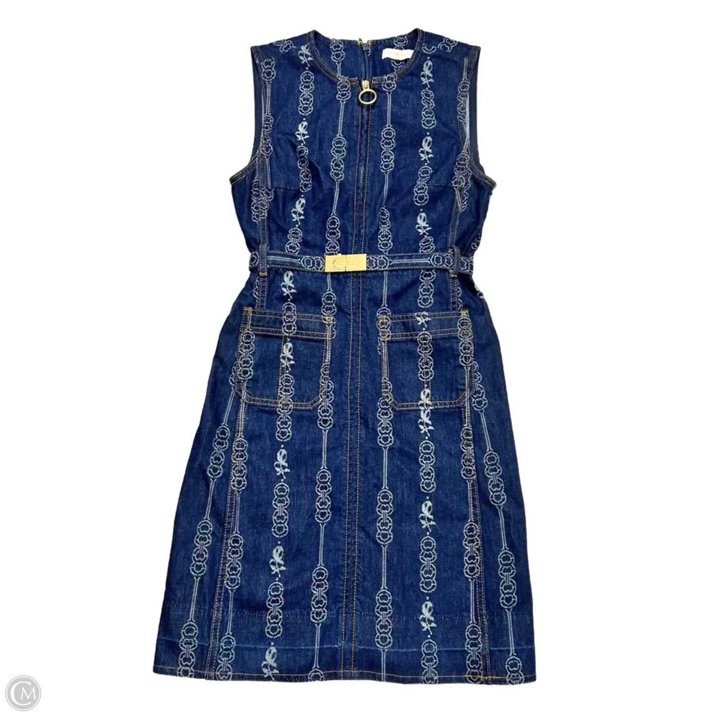 Dress Designer By Tory Burch In Blue Denim, Size: Xs