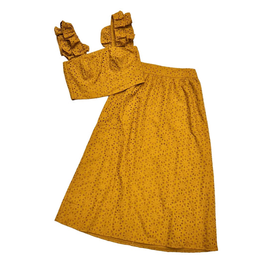 Skirt Set 2pc Designer By Lilly Pulitzer In Tan, Size: Xs