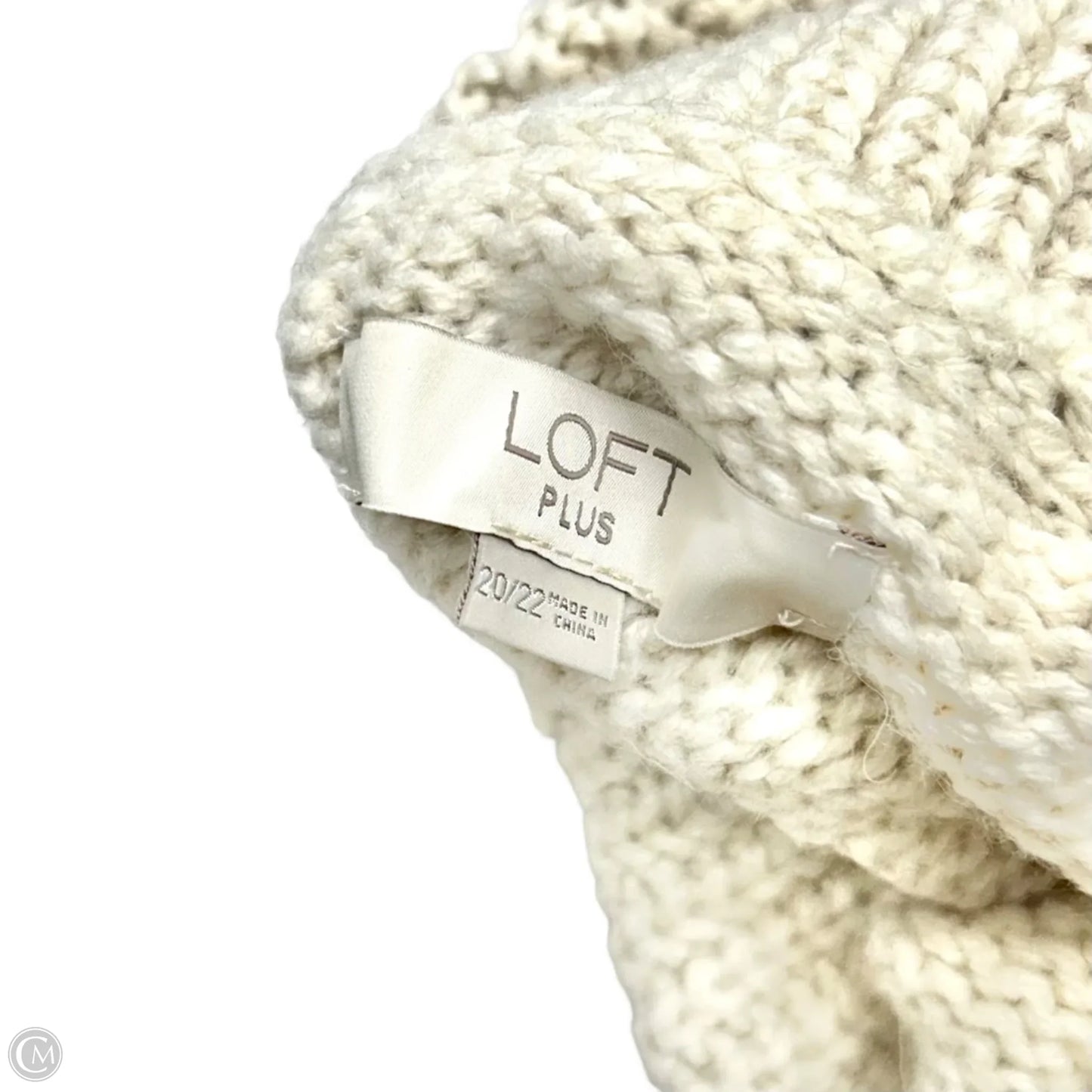 Sweater By Loft In Cream, Size: 2x
