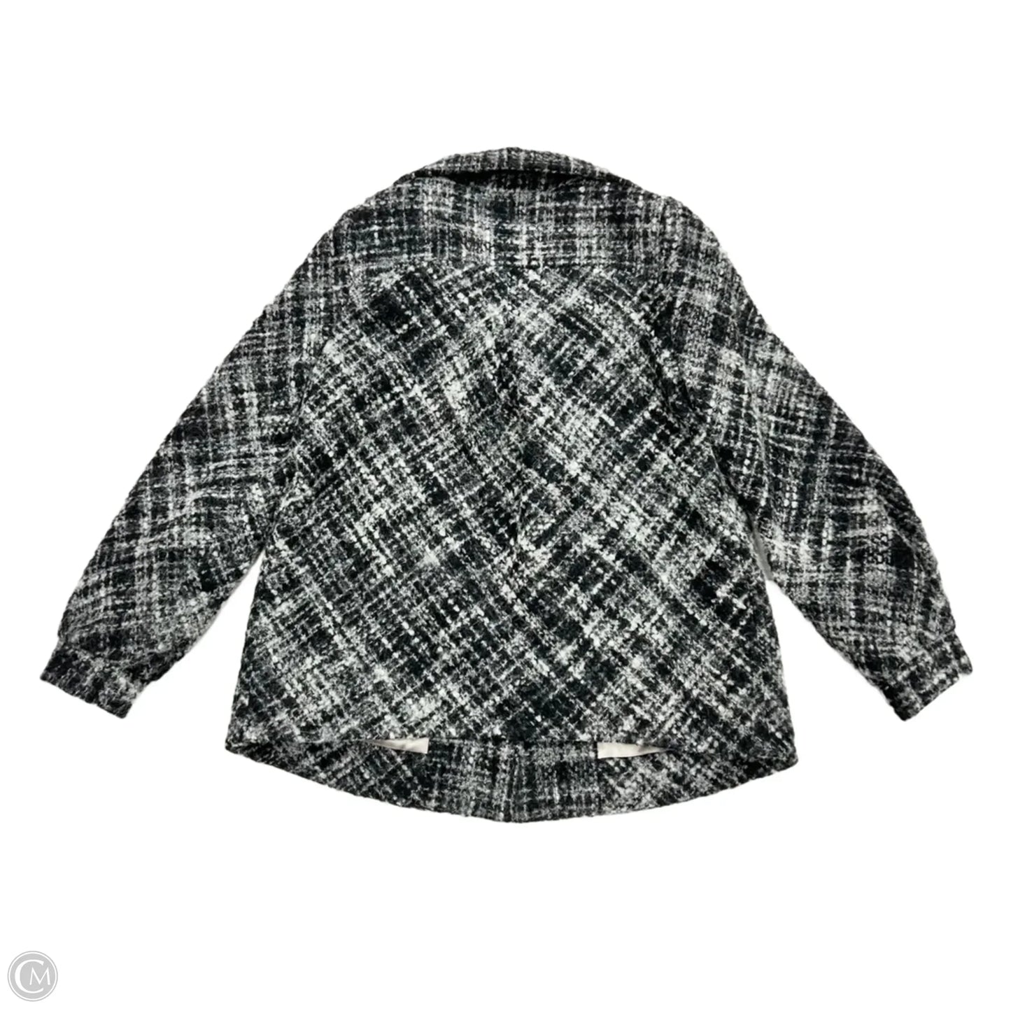 Coat Peacoat By Rebecca Taylor In Black & Grey, Size: S