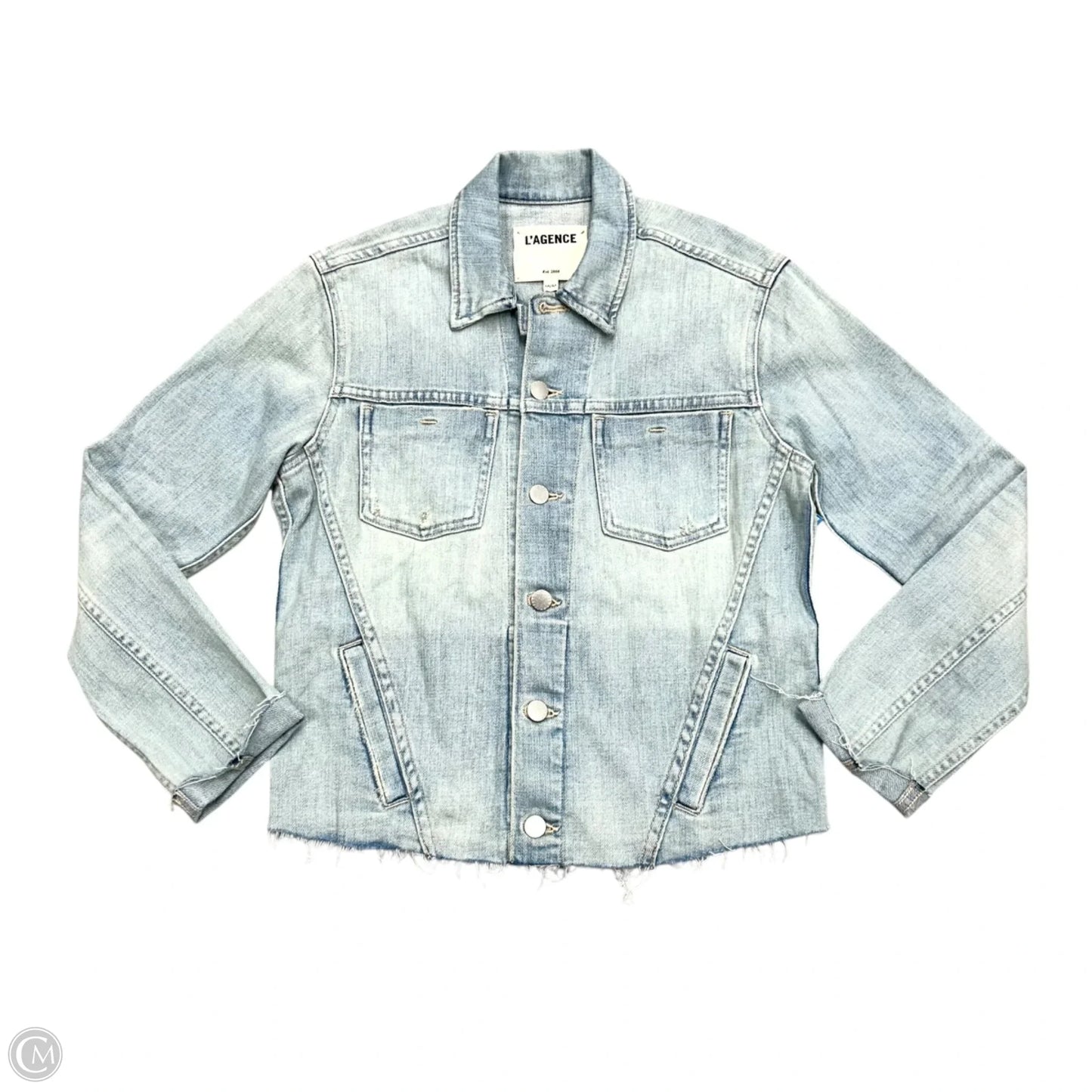 Jacket Denim By L Agence In Blue Denim, Size: M