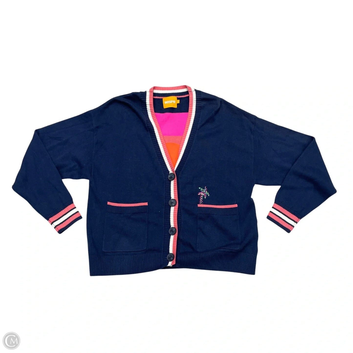 Sweater Cardigan By Wispr In Navy, Size: S
