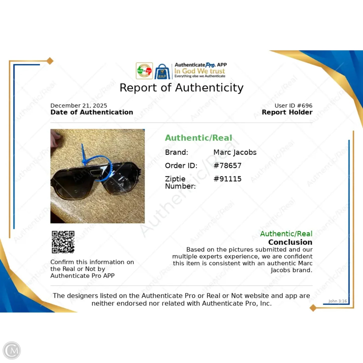 Sunglasses Luxury Designer By Marc Jacobs