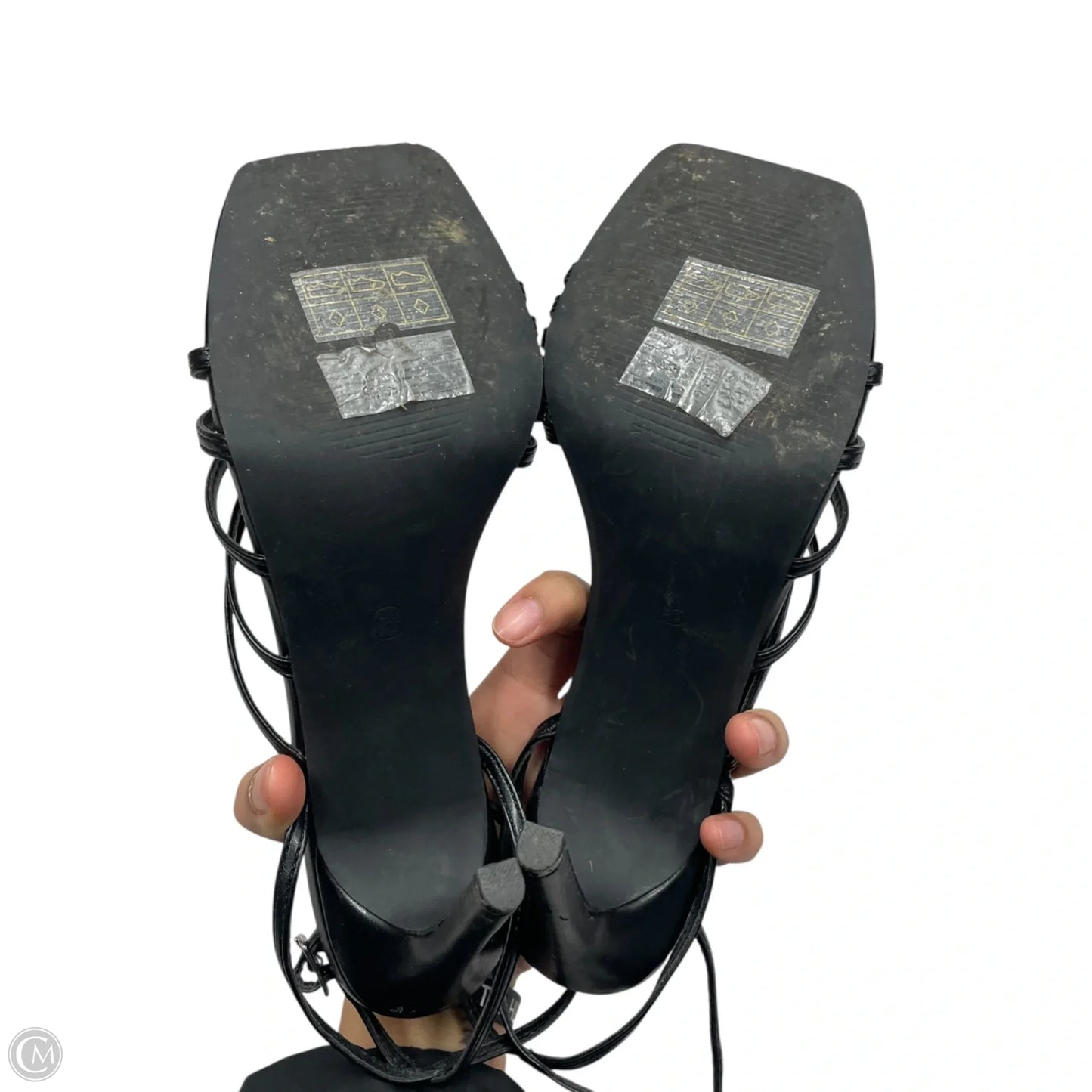 Sandals Heels Stiletto By Journee In Black, Size: 9.5