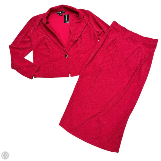 Skirt Set 2pc By Ashley Stewart In Red, Size: M