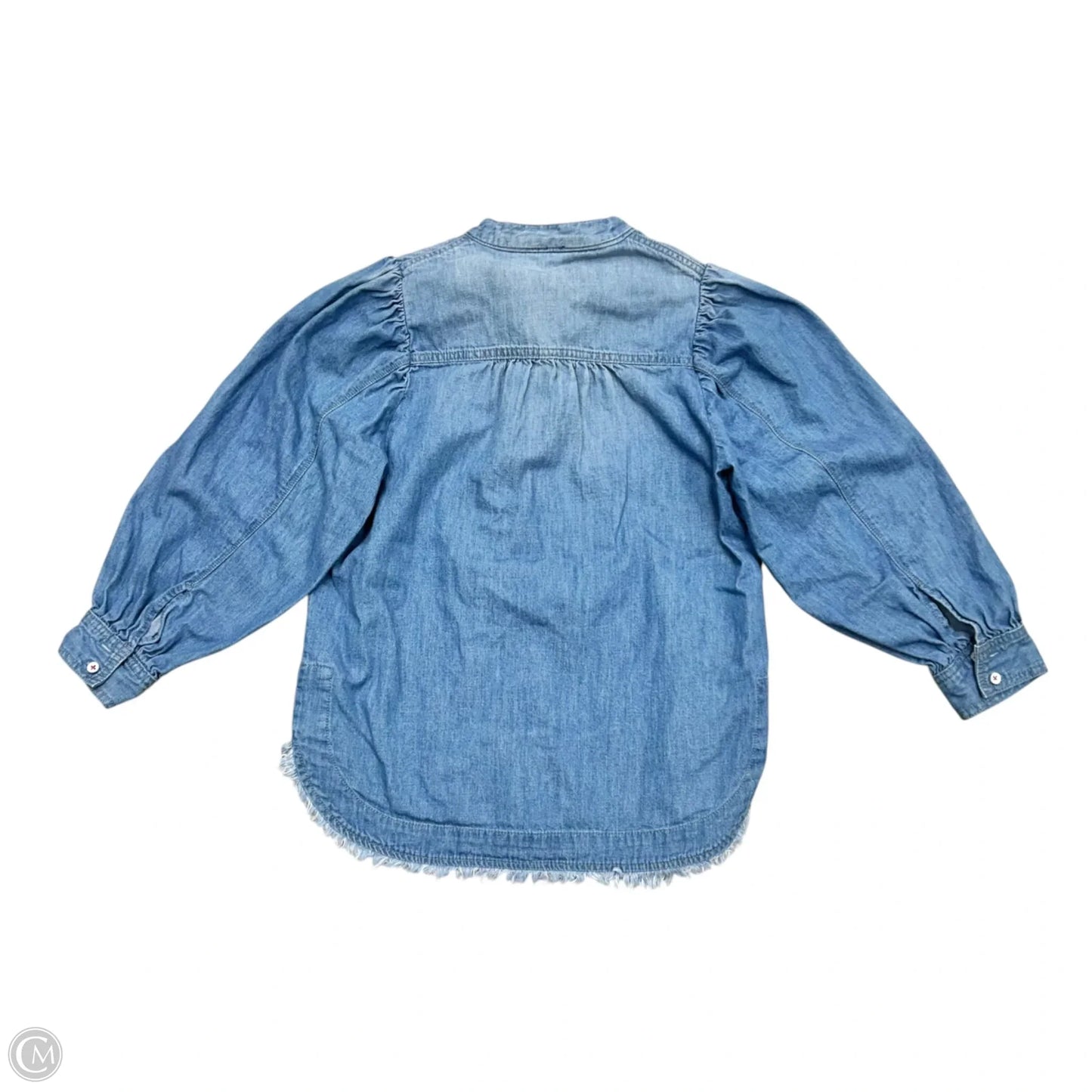 Top Long Sleeve By Pilcro In Blue Denim, Size: Xxs