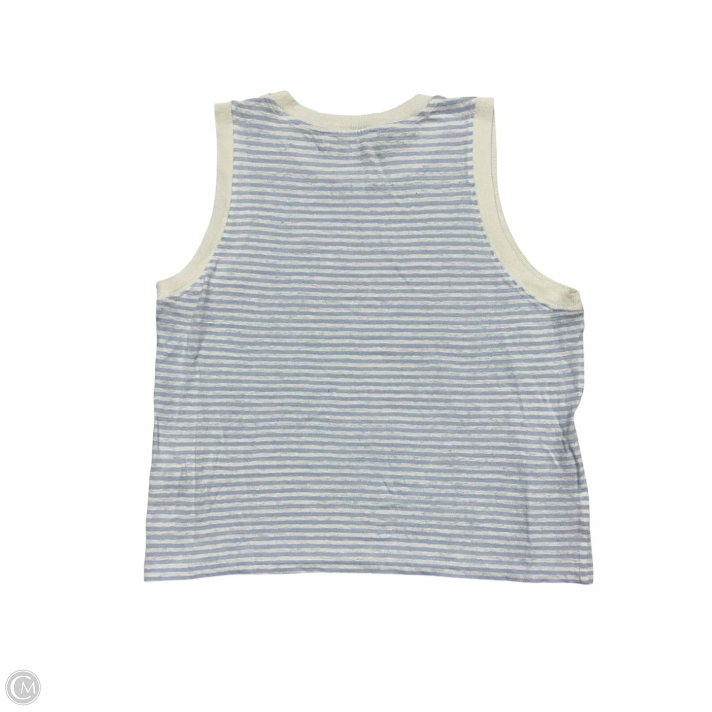Top Sleeveless By Frame In Blue & White, Size: S