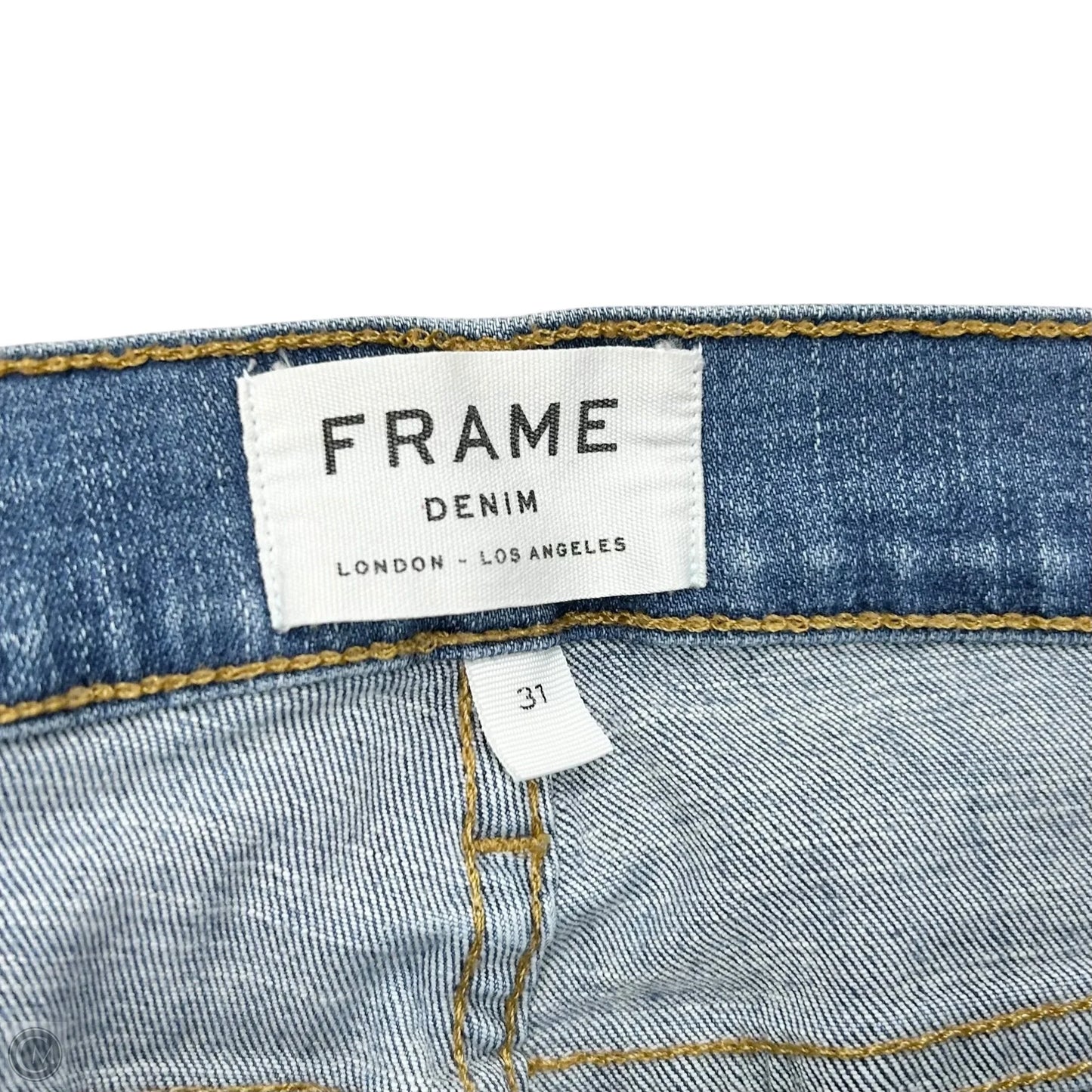 Jeans Skinny By Frame In Blue Denim, Size: 12