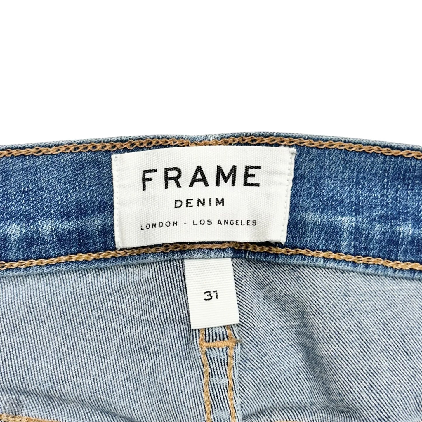 Jeans Skinny By Frame In Blue Denim, Size: 12
