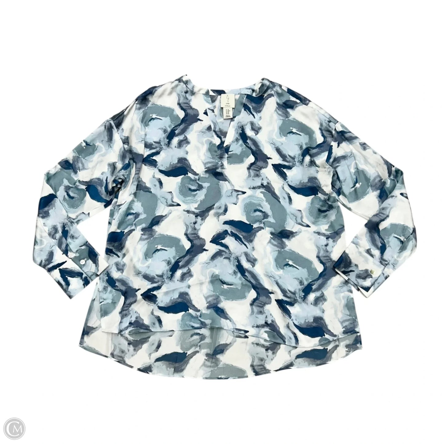 Top Long Sleeve By Joie In Blue & White, Size: M
