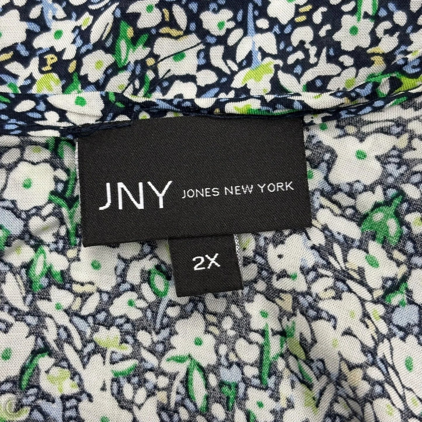Top Short Sleeve By Jones New York In Blue & Green, Size: 2x