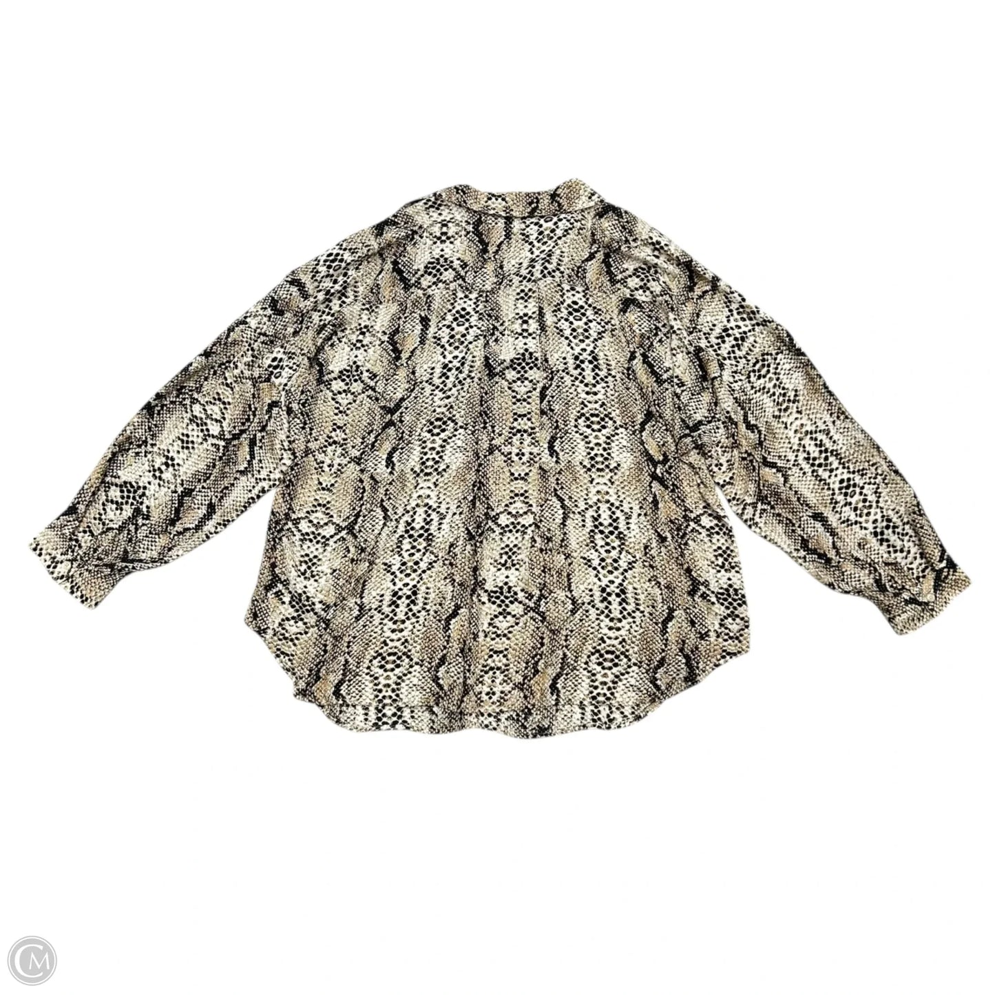 Top Long Sleeve By Not Your Daughters Jeans In Snakeskin Print, Size: 1x