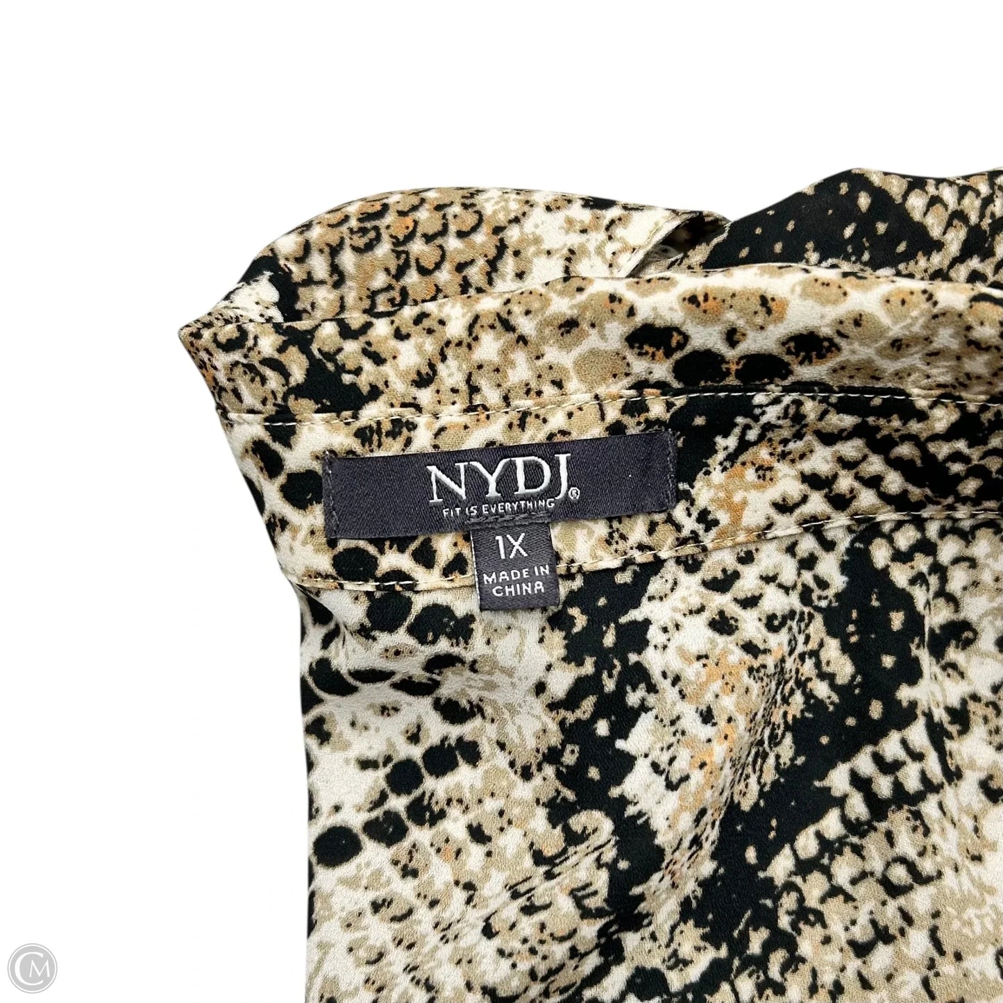 Top Long Sleeve By Not Your Daughters Jeans In Snakeskin Print, Size: 1x