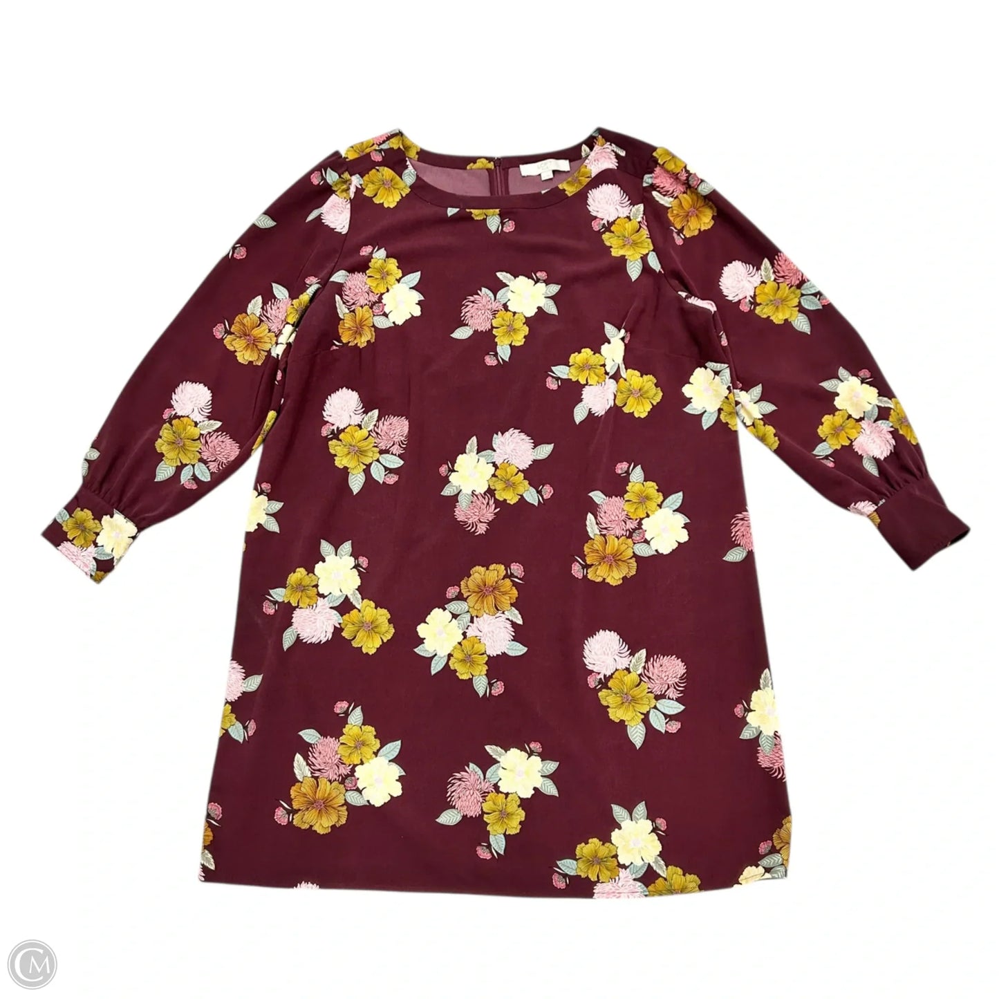 Dress Casual Short By Loft In Purple & Yellow, Size: 2x