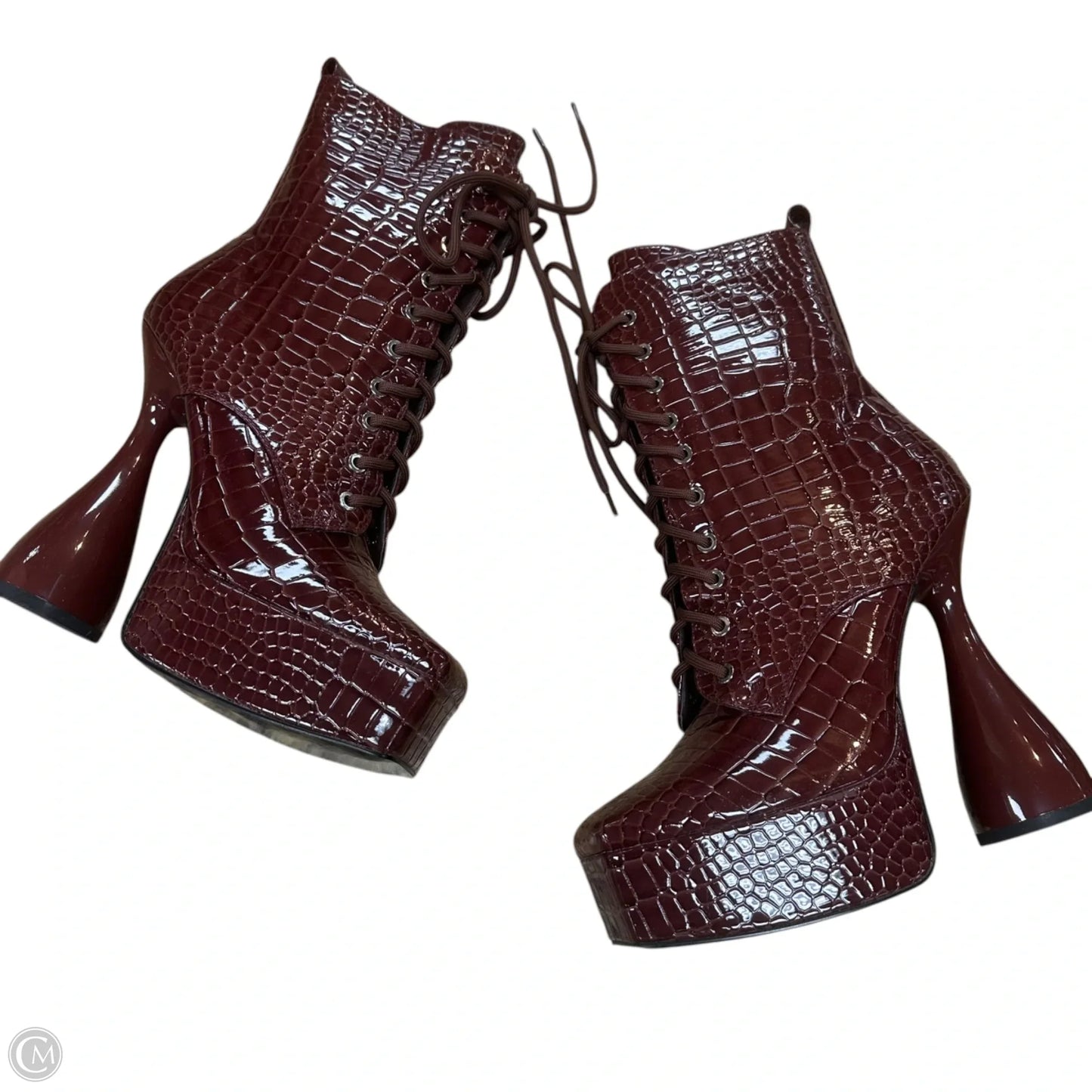 Boots Ankle Heels By Azalea Wang In Brown, Size: 9
