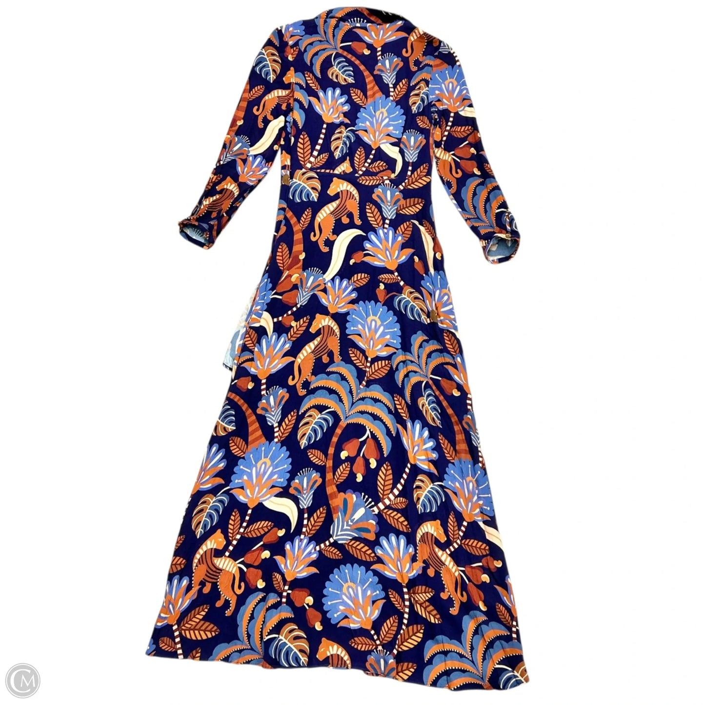 Dress Casual Maxi By Farm Rio In Blue & Brown, Size: Xs