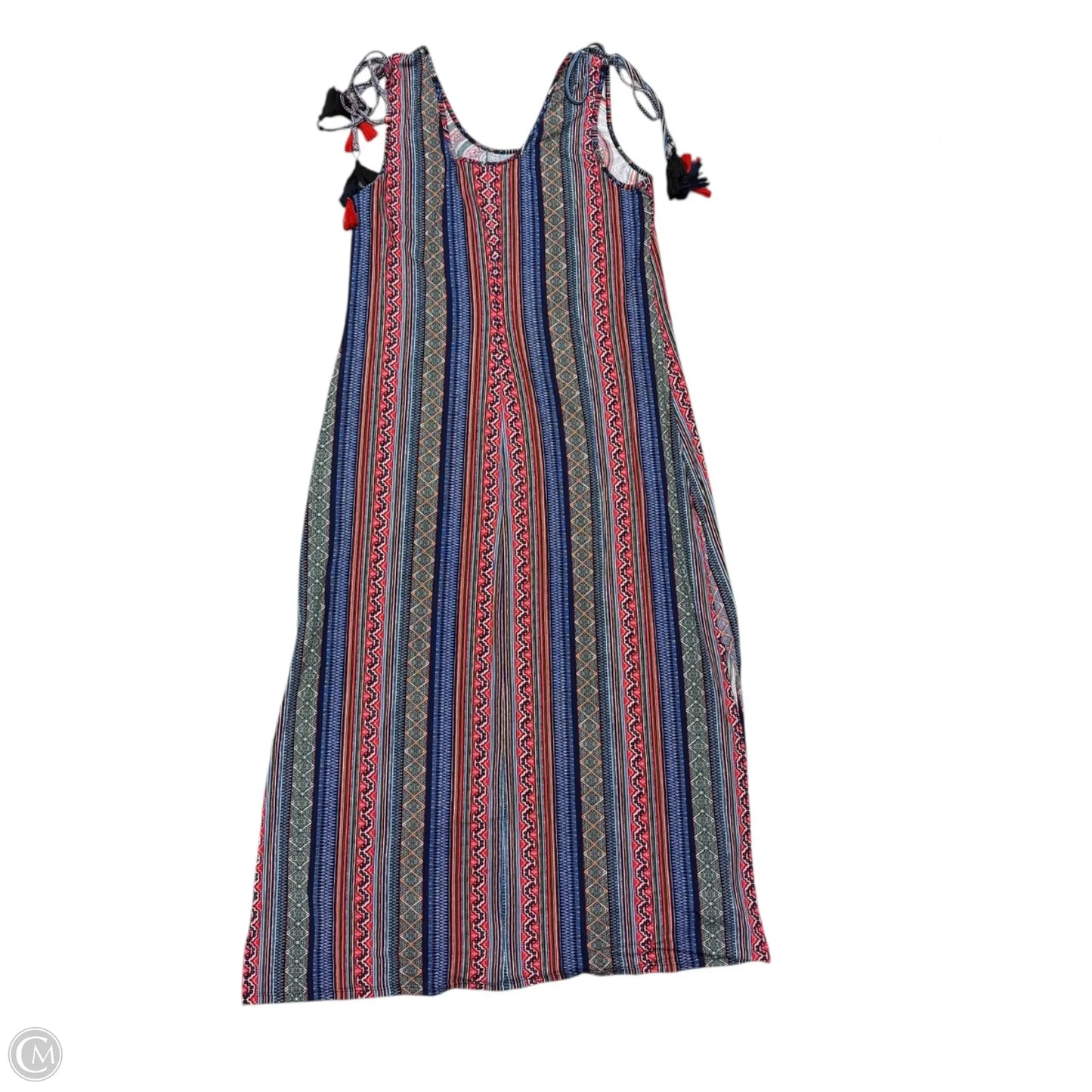Dress Casual Maxi By Joan Vass In Blue & Red, Size: Xl