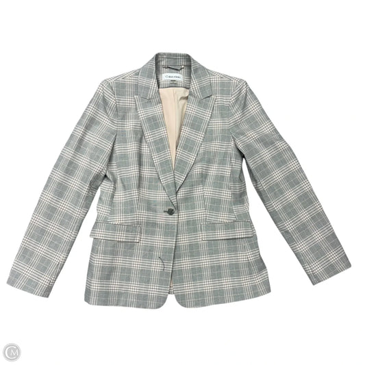Blazer By Calvin Klein In Grey & Pink, Size: M