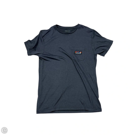 Athletic Top Short Sleeve By Patagonia In Grey, Size: M