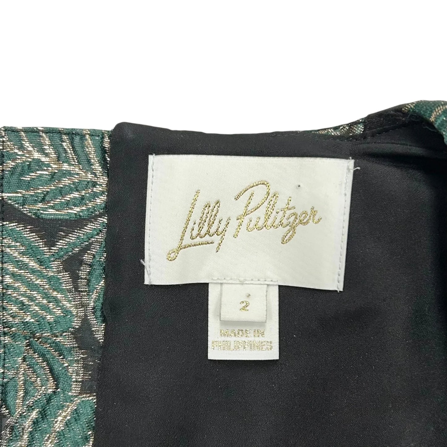 Dress Designer By Lilly Pulitzer In Black & Green, Size: Xs
