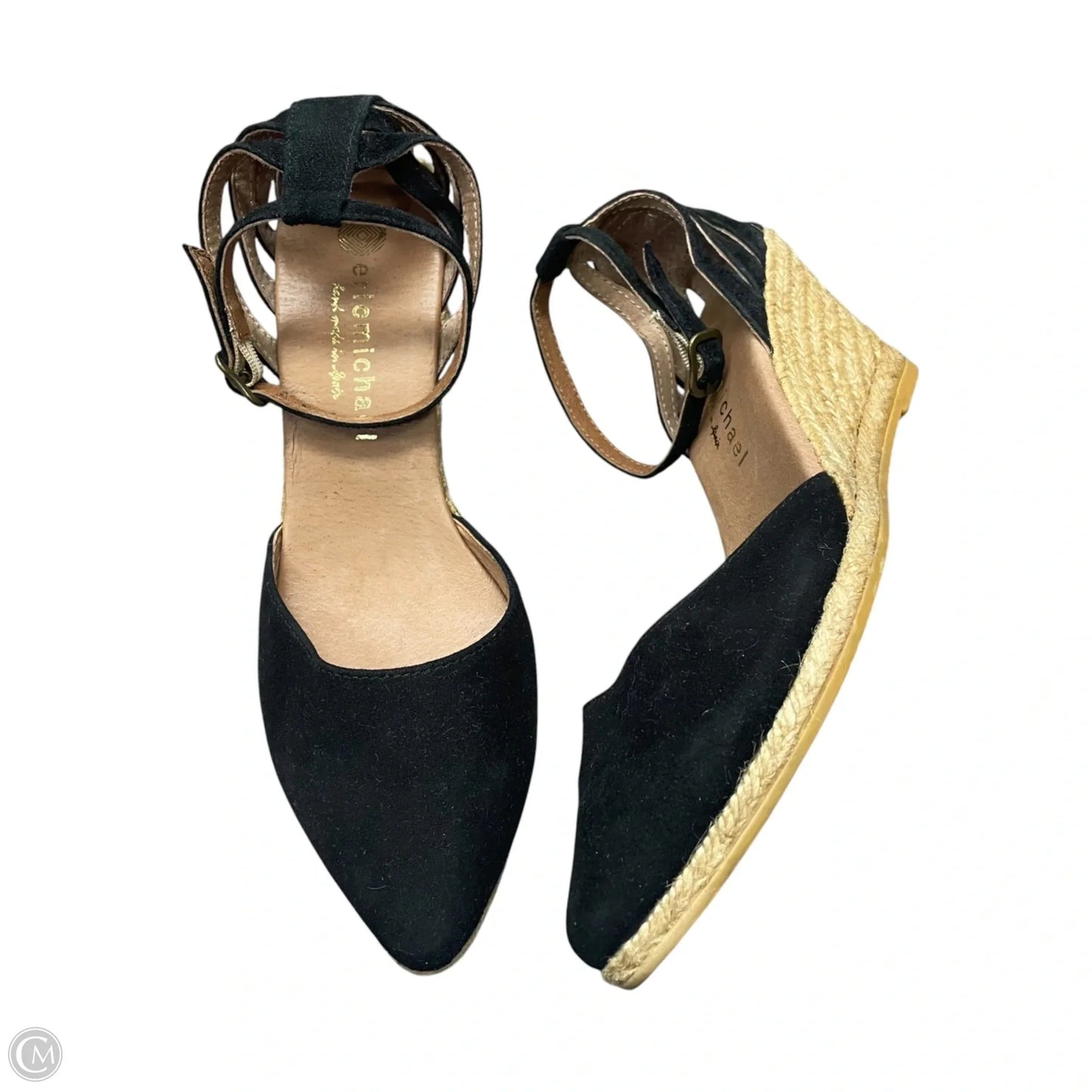 Sandals Heels Wedge By Eric Michael London In Black, Size: 8.5