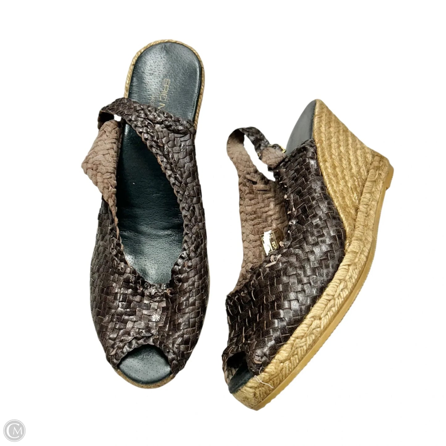Sandals Heels Wedge By Erin Michael In Brown, Size: 9.5