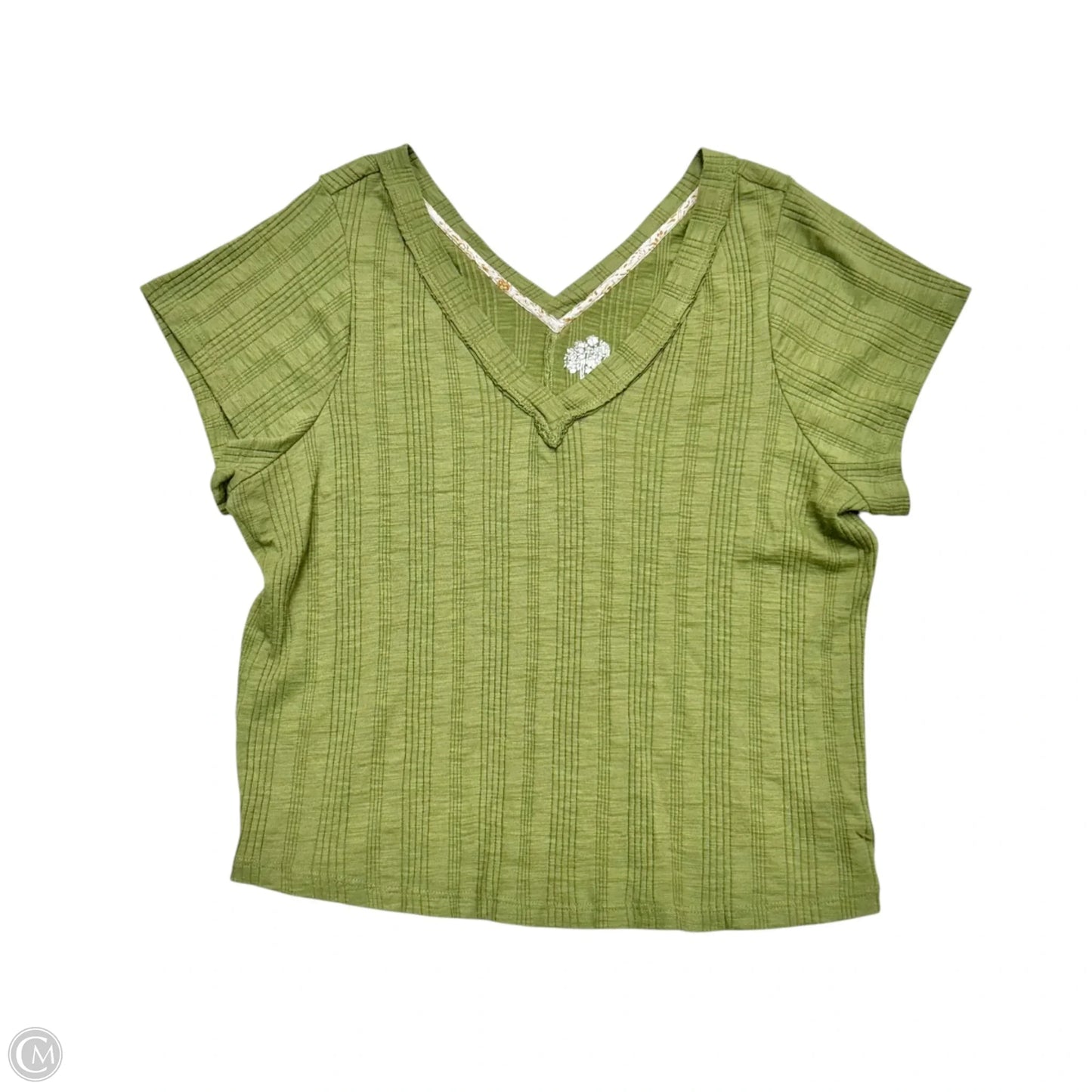 Top Short Sleeve Basic By Pilcro In Green, Size: 1x