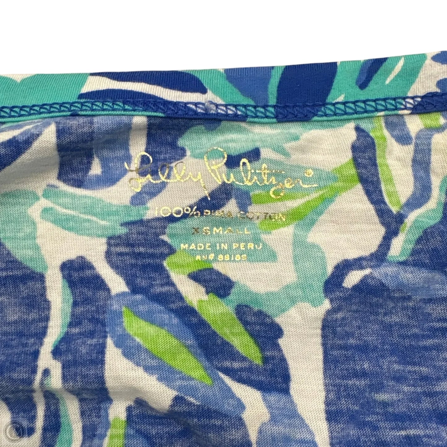 Top Long Sleeve Designer By Lilly Pulitzer In Blue & White, Size: Xs