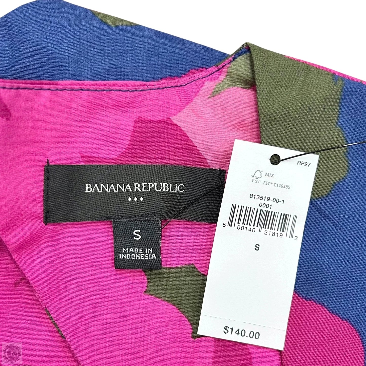 Dress Casual Maxi By Banana Republic In Blue & Pink, Size: S