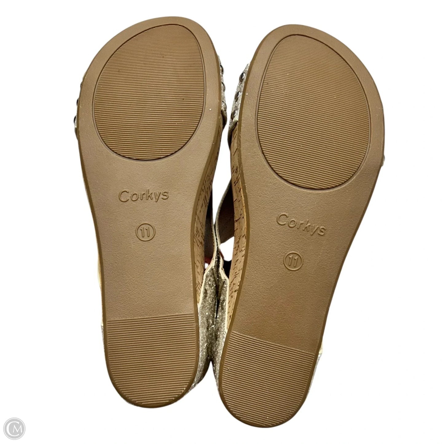 Sandals Heels Wedge By Corkys In Gold, Size: 11