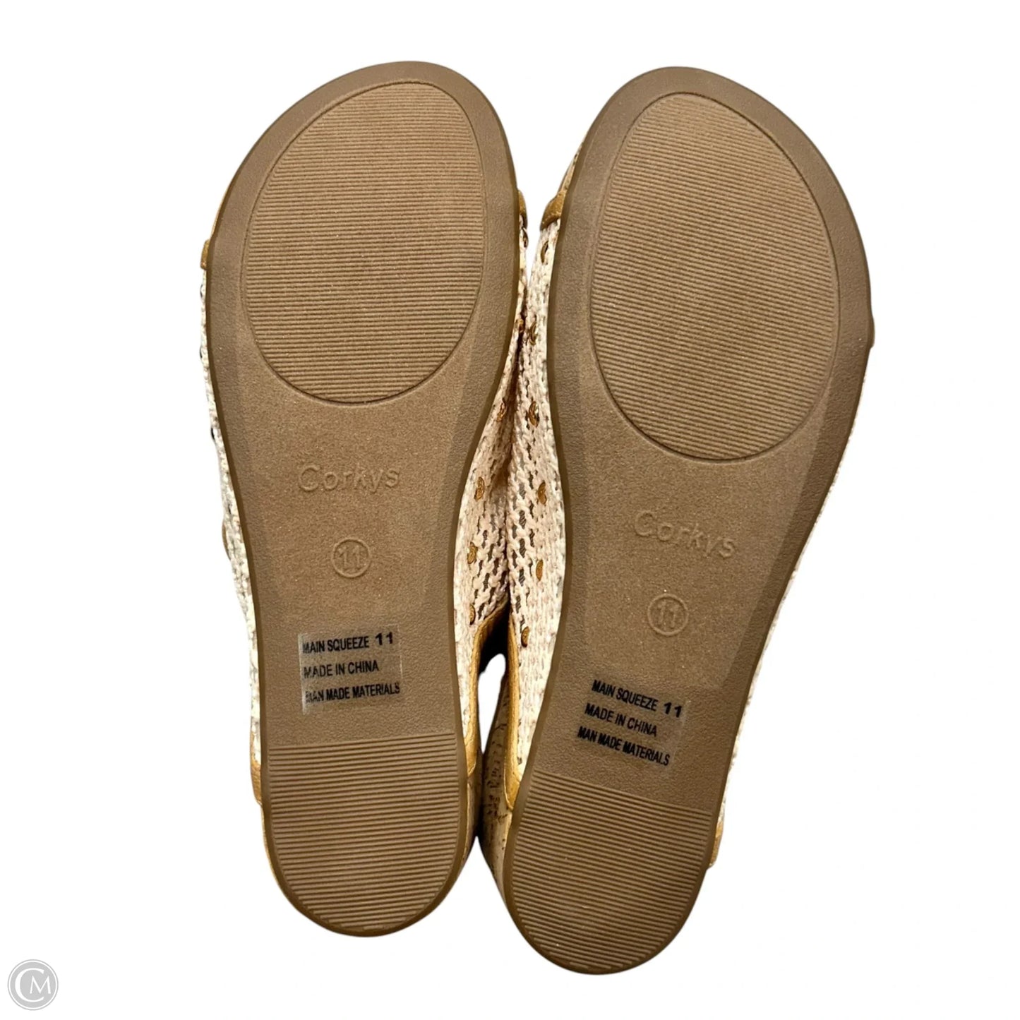 Sandals Heels Wedge By Corkys In Tan, Size: 11