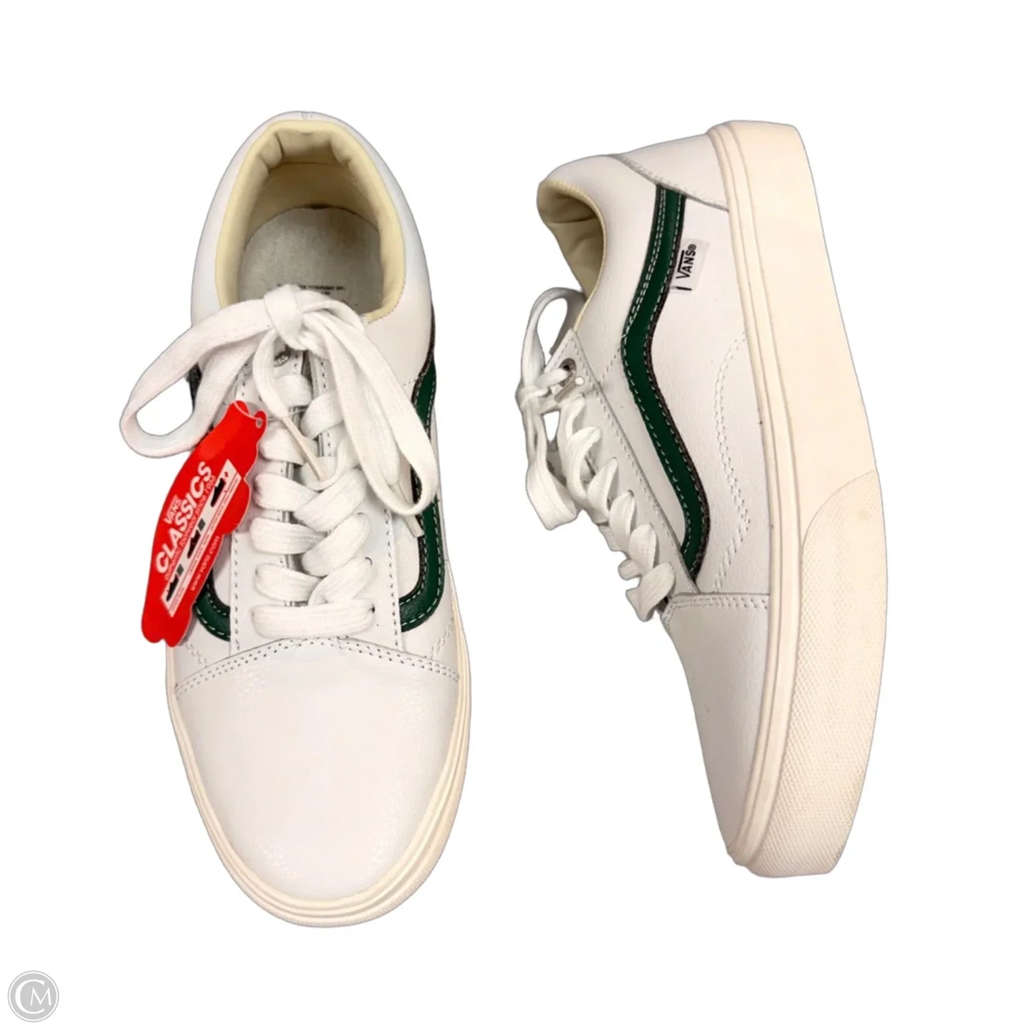 Shoes Sneakers By Vans In Green & White, Size: 8.5