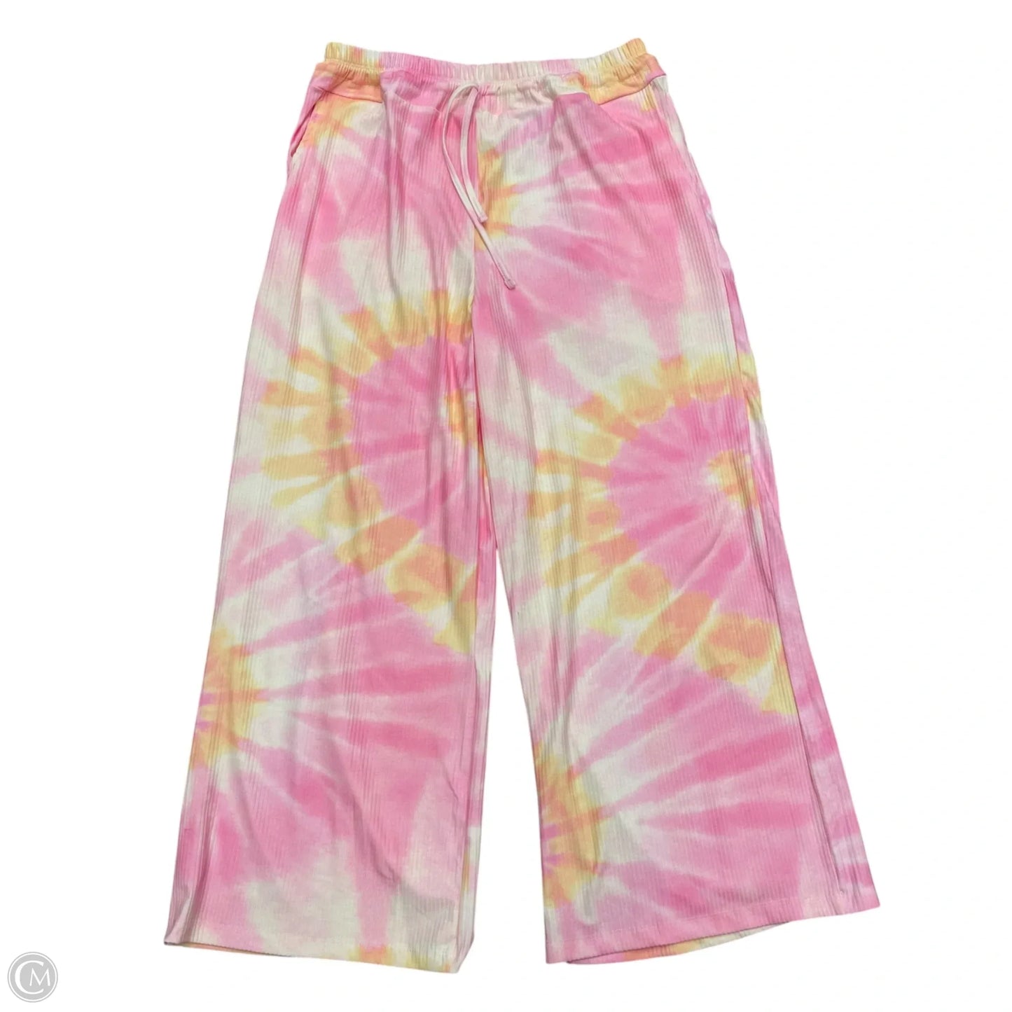 Pants Lounge By Beach Break In Pink & Yellow, Size: L