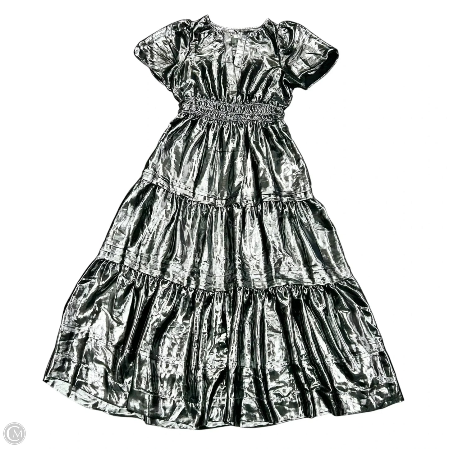 Dress Party Long By Anthropologie In Silver, Size: M