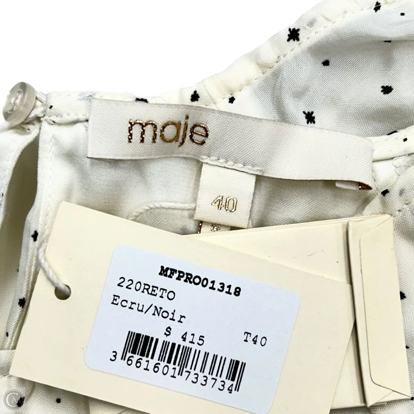 Dress Party Short By Maje In Black & Cream, Size: S