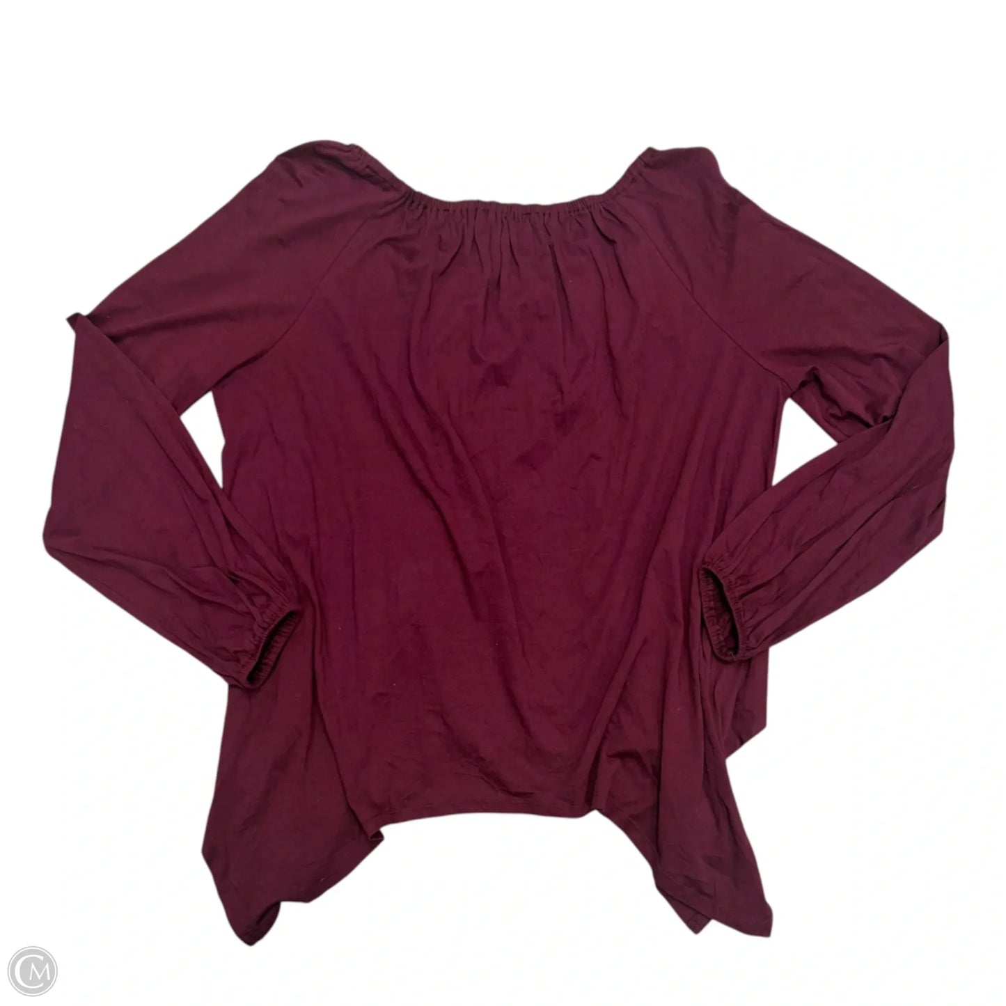 Top Long Sleeve By Michael By Michael Kors In Maroon, Size: Xxl