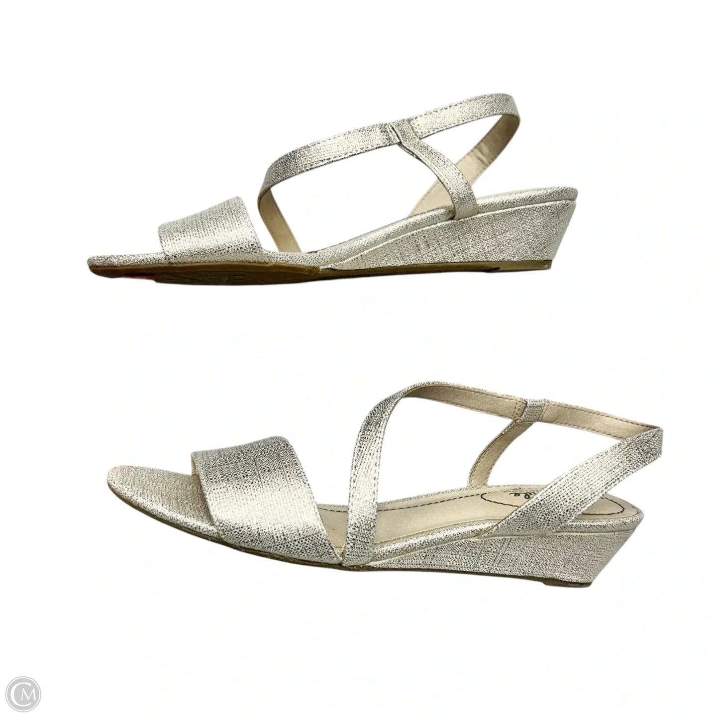 Sandals Heels Wedge By Life Stride In Gold, Size: 9