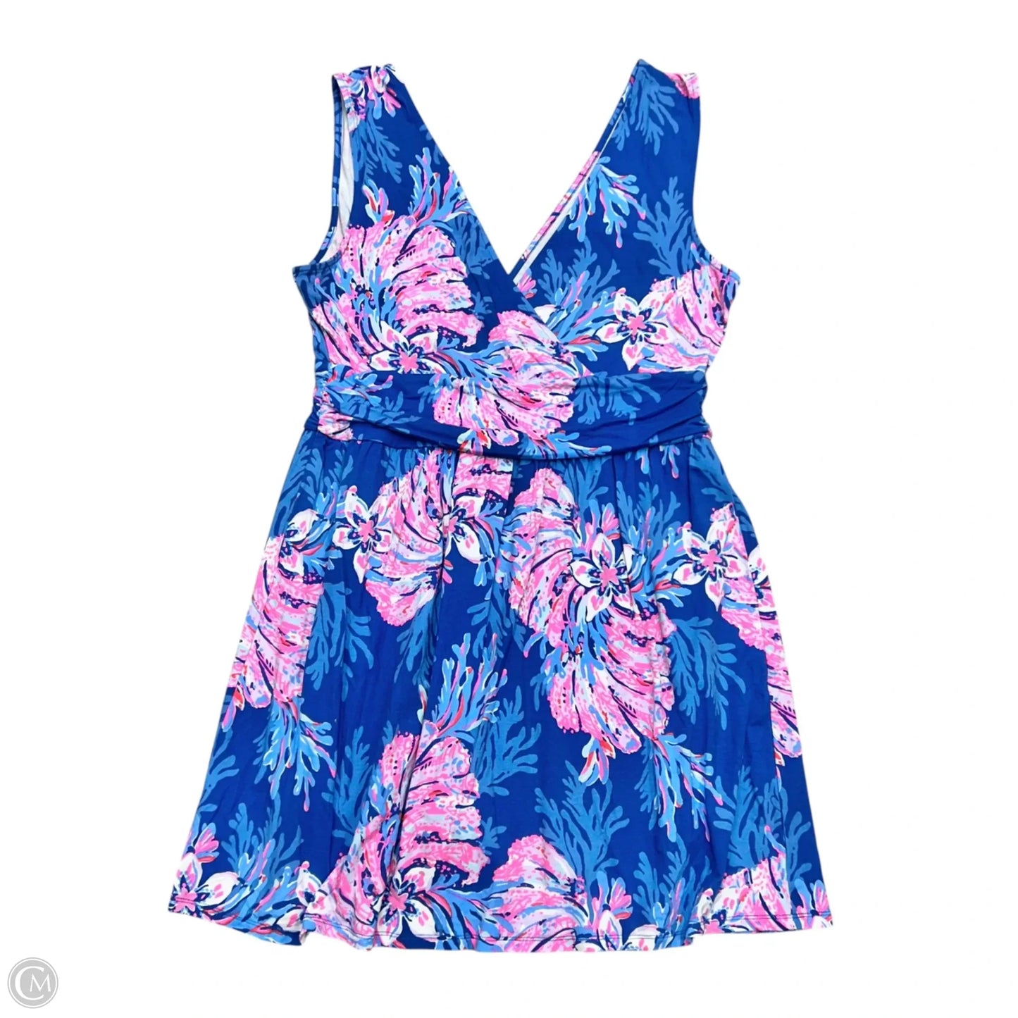 Romper Designer By Lilly Pulitzer In Blue & Pink, Size: L