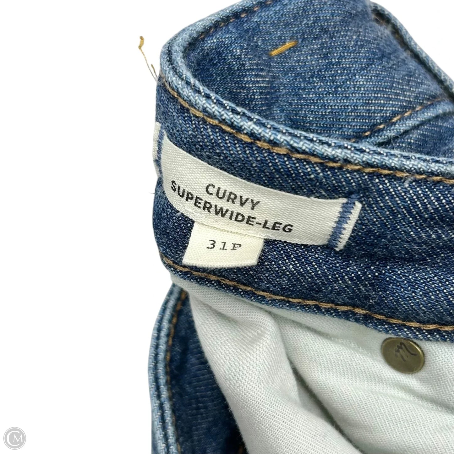 Jeans Wide Leg By Madewell In Blue Denim, Size: 12p